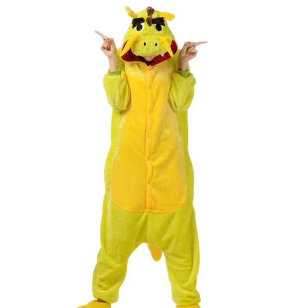 Kigurumi Co Mythical Creatures Onesies Yellow Chinese Dragon Onesies