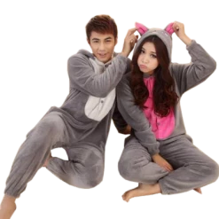 Kigurumifun Animal Onesies One Pair Gray Wolf Onesies