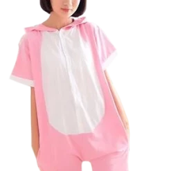 Kigurumi Co Short-sleeved Light Pink/Blue Stitch Onesies