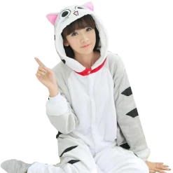 Kigurumifun Gray Cat Pajama Onesies Animal Onesies