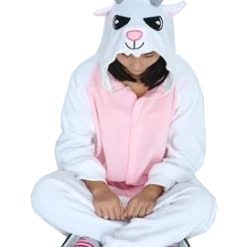 Kigurumifun Animal Onesies White And Pink Goat Onesies