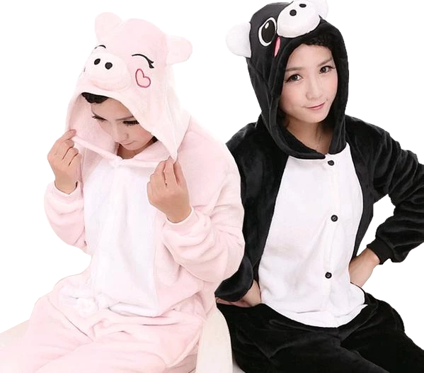 Kigurumifun Black And Pink Pig Onesies