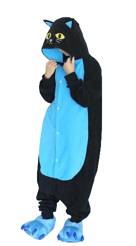 Kigurumifun Black And Blue Cat Onesies Animal Onesies