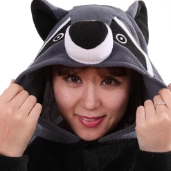 Kigurumifun Animal Onesies Gray Raccoon Adult Onesies